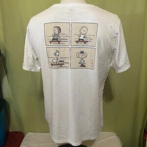 Peanuts Charlie Brown Snoopy Uniqlo Men's White T Shirt Size XL Lucy van Pelt Pe